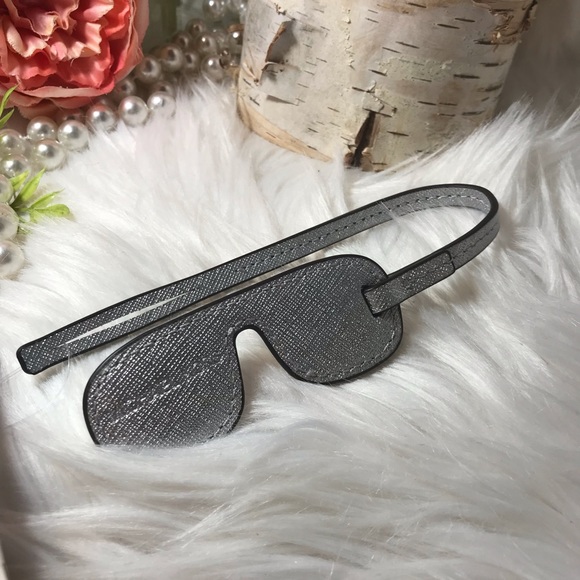 Michael Kors Accessories - Michael Kors Silver Aviator Leather Bag Tag Charm